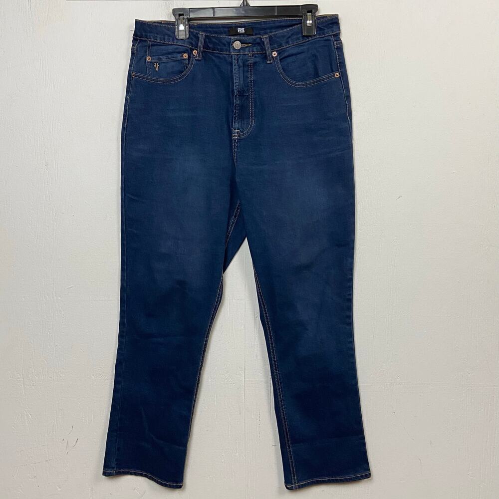 Frye Womens Dark Wash High Rise Straight 5 Pocket Stretch Jeans Size 10/30